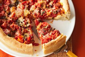 Chicago Deep Dish Style Pizza:  (Receta Americana: Típica de Chicago)